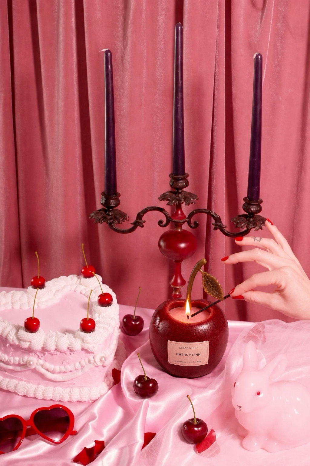 CHERRY PINK cherry scented candle by DOLCE NUDE