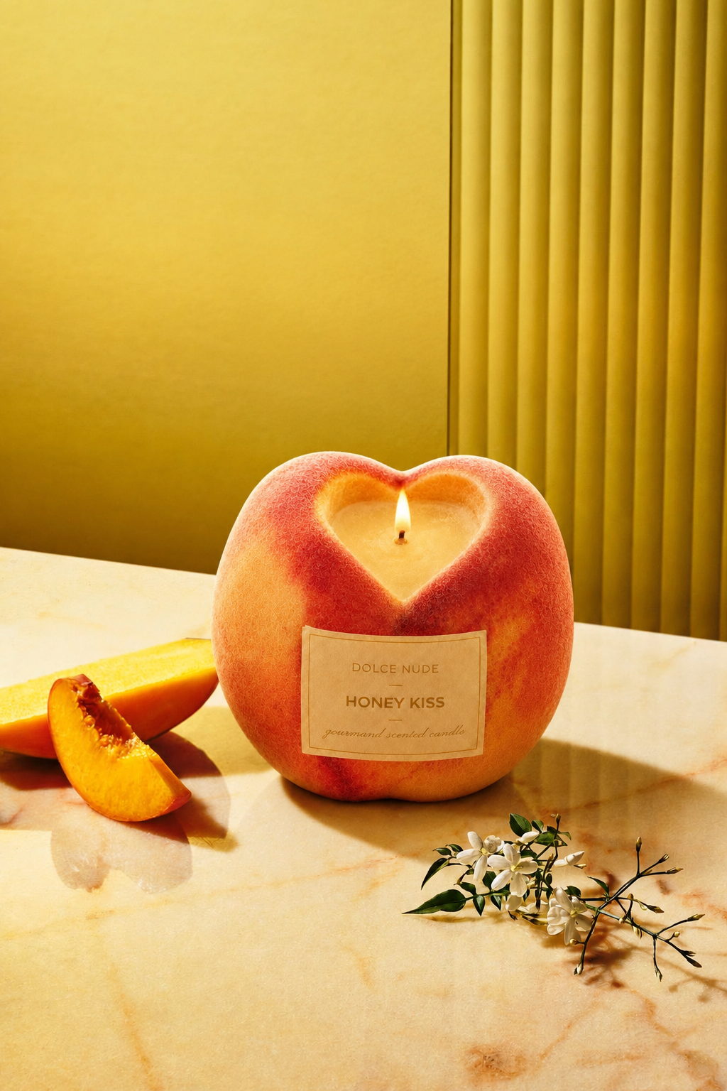 HONEY KISS peach and honey scented candle by DOLCE NUDE